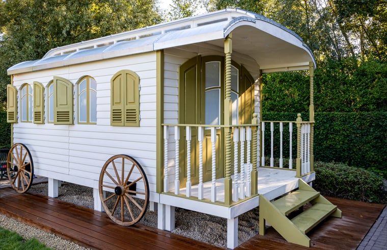 Charming gypsy caravan at Holiday Home in Diksmuide, a unique overnight spot in West Flanders, Belgium.