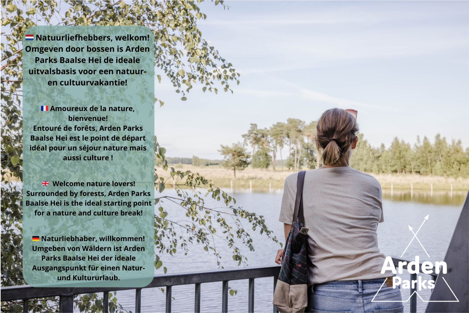 Geniessen Sie die Aussicht von der Veranda des Safari-Zeltes in Turnhout, Antwerpen. Entdecken Sie die Ruhe und die Natur, die diese einzigartige Glamping-Lodge umgeben.