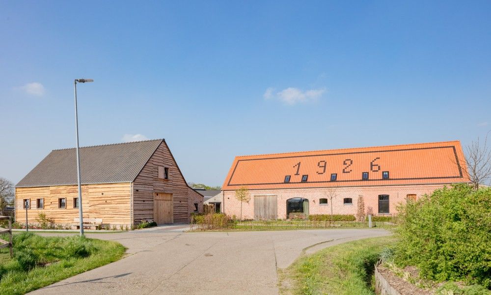 Historic farm buildings of Driehoekshoeve vacation home, Kasterlee, Antwerp.