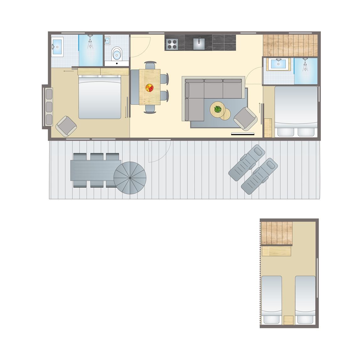 Unterkunft 082920 - Bungalow Namur - 4-6-persoons lodge | 4-6B