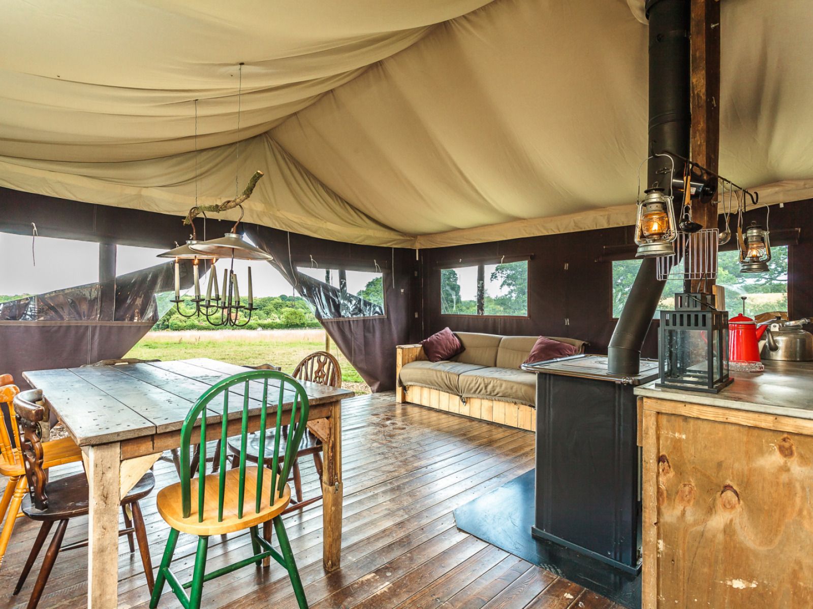 Verblijf 083324 - Tenthuis Ardennen (Namen) - Tenthuisje met warme privédouche naast de tent