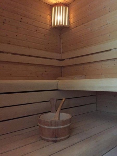Gezellige sauna in Chalet Eikenblad, ontspannend vakantiehuis in Durbuy, Ardennen.