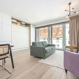 Geniessen Sie die Aussicht vom Balkon von Omnia 9 - 0203, einem Ferienhaus in Middelkerke, Westflandern, Belgien.