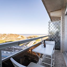 Enjoy the panoramic view from the balcony of Apartment Studio 62-705 in Bredene on the Belgian coast.