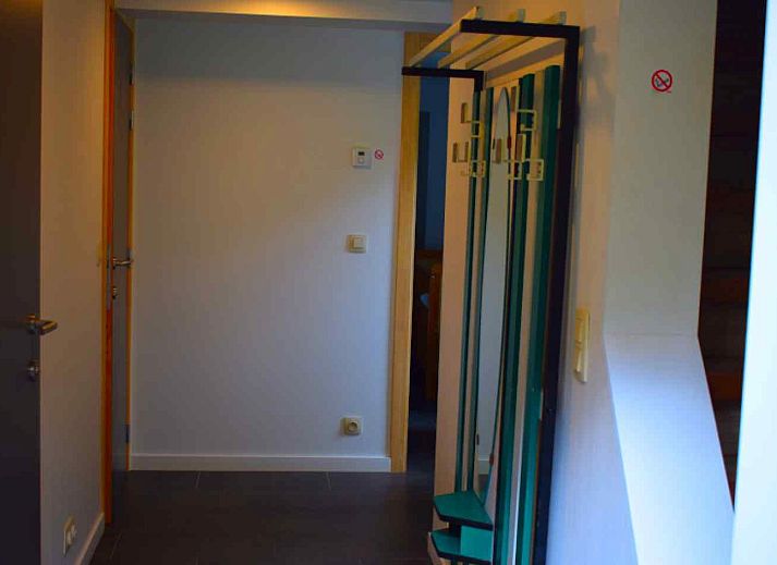 Stylish bathroom in vacation home BK038, Koksijde, West Flanders, with double sink and modern design.