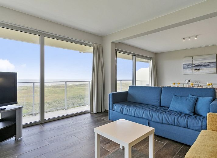 Breathtaking sea view from Flat Fleur apartment in De Panne, West Flanders, surrounded by nature.