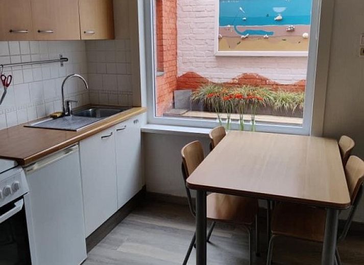 Ferienhaus La Casita in De Panne mit schoener Backsteinfassade und gruenen Blumenkaesten.