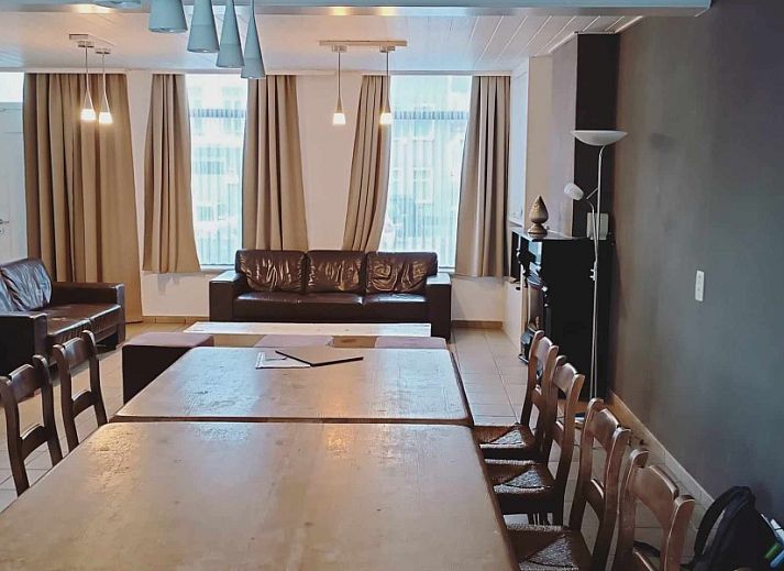 Gemuetliches Wohnzimmer im Ferienhaus De Blauwer in Poperinge, Westflandern.