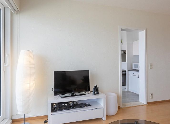 Blick von "De Rede 1 - 0801", einem Ferienhaus in Middelkerke, Westflandern, mit Panoramablick auf den Strand und die Nordsee.
