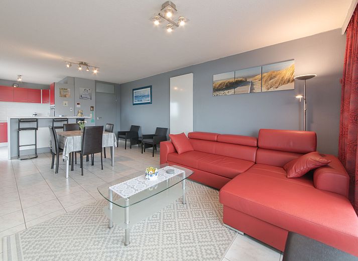 Cozy interior of Apartment Apt. 403 in Bredene, West Flanders overlooking the dunes from the living room.