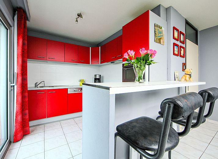 Cozy interior of Apartment Apt. 403 in Bredene, West Flanders overlooking the dunes from the living room.
