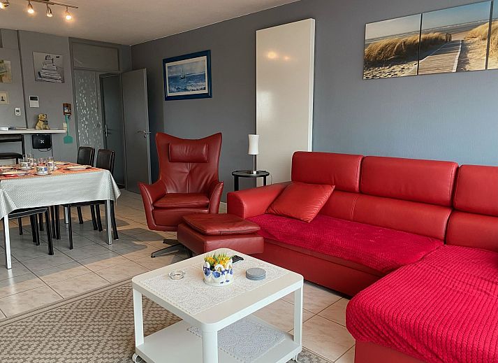Stylishly furnished living room of Apartment Apt. 403 in Bredene, Belgium, with modern interior and coastal views.