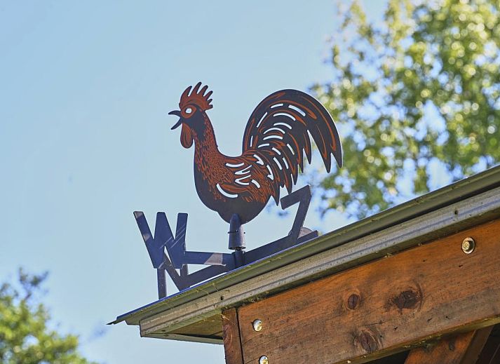 Gezellige woonkamer van chalet Ooievaarsnest in Geel, Antwerpen met moderne inrichting en comfortabele zitruimte.
