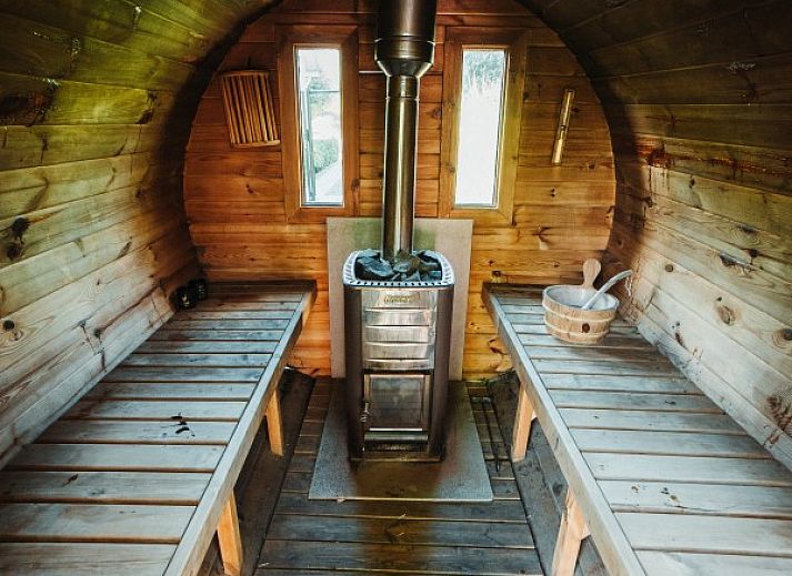 Stijlvolle woonkamer in Vakantievilla De Witte Merel, Paal, Beringen, Limburg.