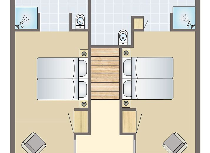 Plattegrond van Mooi Zutendaal 4-persoons wellnessvilla in Limburg, Belgie, met moderne binnenruimte en ontspannend terras.