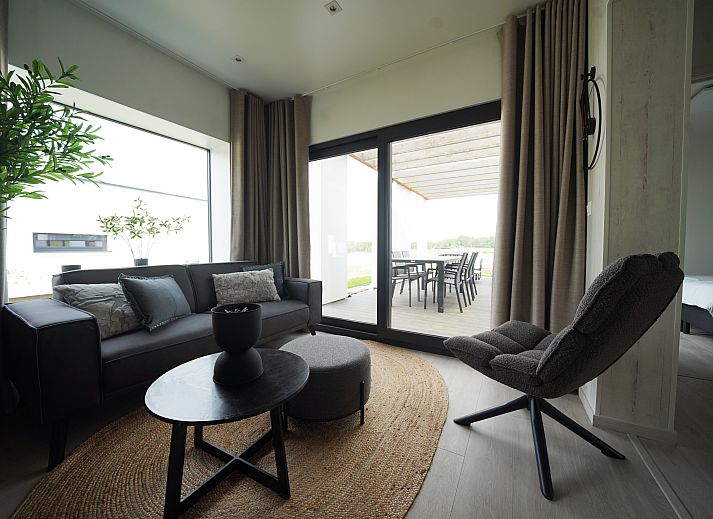 Modern Chalet in Zutendaal with terrace, located in green Limburg, Belgium, surrounded by nature and tranquility.