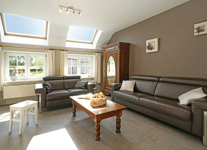 High chair with crockery in Holiday home in Hombourg, Ardennes, child-friendly facilities for family vacations in Belgium.