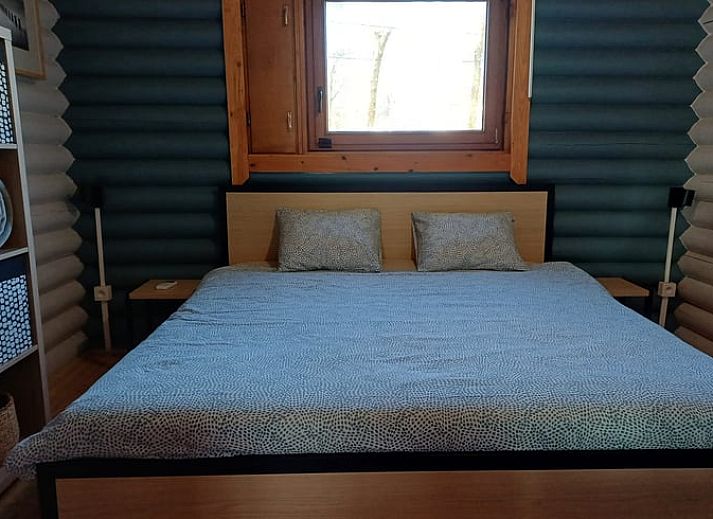 Vooraanzicht van Huisje in La Reid, vakantiehuis met veranda in de Ardennen, Luik, Belgie.