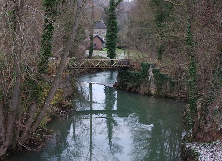 La Gare de Barse in Winterlandschaft, Ferienhaus in Marchin, Ardennen, verschneit.