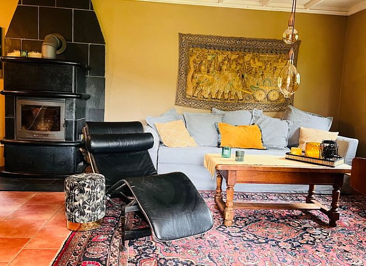 Atmospheric Christmas decorations in the living room of Cottage in Kelmis, vacation home in the Ardennes, Belgium.
