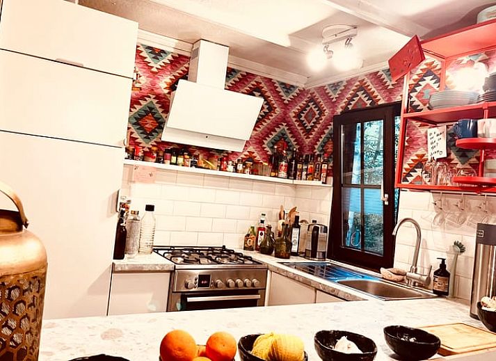 Atmospheric Christmas decorations in the living room of Cottage in Kelmis, vacation home in the Ardennes, Belgium.