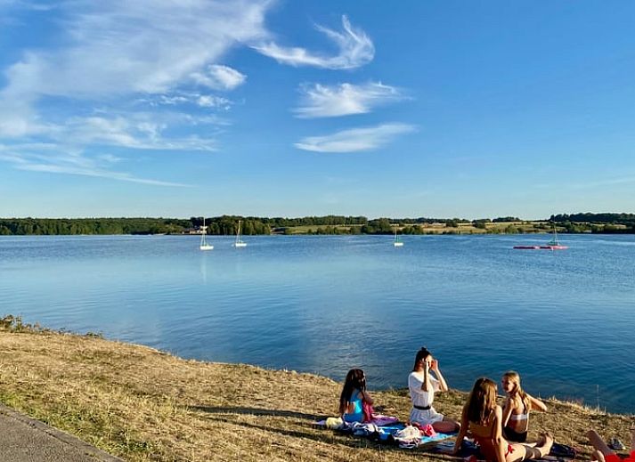Spacious kitchen and dining room in Holiday cottage in Sivry, Hainaut, Belgium, ideal for cozy dinners with wooden interior.