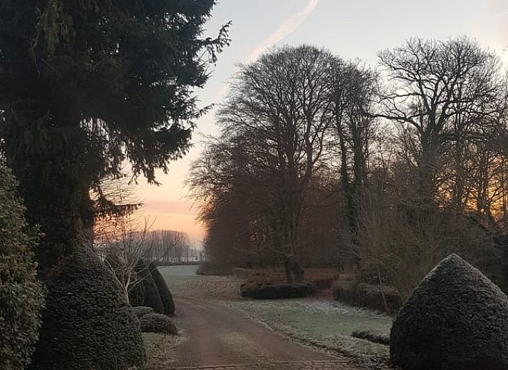 Modern kitchen with wooden details in Holiday home in Sars-la-Bruyere, Hainaut, Belgium.