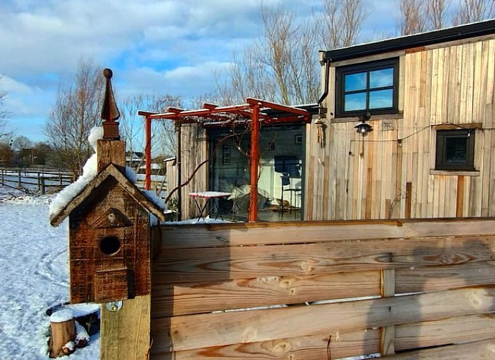 Illuminated wooden cottage Cottage in Gesves, located in the serene Ardennes, Belgium, with atmospheric lights.