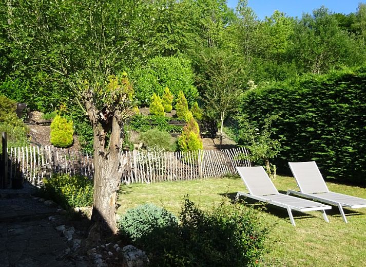 Gemuetliches Wohnzimmer des Chalet Cisland in Bohan sur Semois, Ardennen, mit Holzofen und bequemen Sitzgelegenheiten.