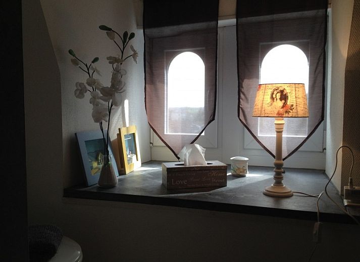 Klassieke piano in vakantiehuis Falaen, Falaen, Ardennen met kunstwerken aan de muur.