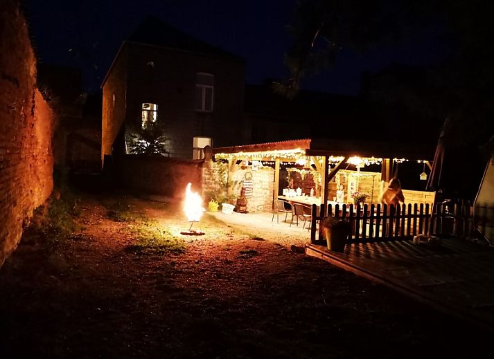 Gezellige slaapkamer met stapelbedden in vakantiehuis Falaen, Falaen, Ardennen, Belgie.