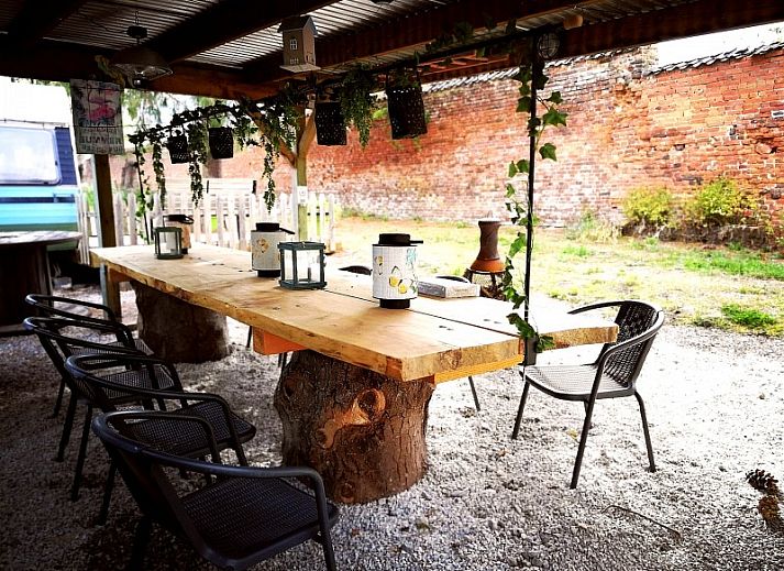 Gezellige slaapkamer met stapelbedden in vakantiehuis Falaen, Falaen, Ardennen, Belgie.