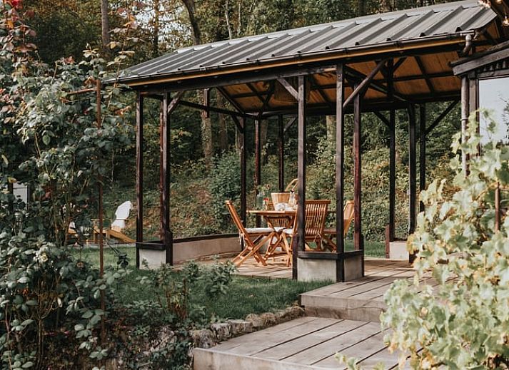 Aerial view of Cottage in Dion, vacation home in Dion, Ardennes, Belgium, amid green forests and serene surroundings.