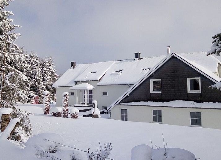 Gezellige woonkamer in TOPLOCATIE Gite Zwaluwnest vakantiehuis in Herresbach, Ardennen, Belgie.