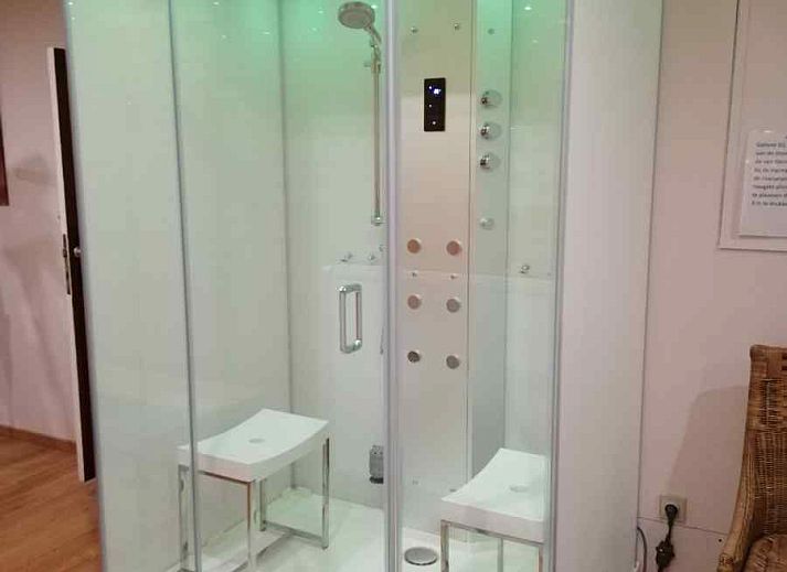 Moderne badkamer in ARD103 vakantiehuis in Dochamps, Ardennen met ruime douche en wastafel.