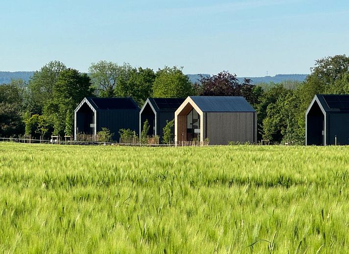 Lichte woonkamer in Escapade romantique, vakantiehuis in Durbuy, met uitzicht op de serene natuur van de Ardennen.
