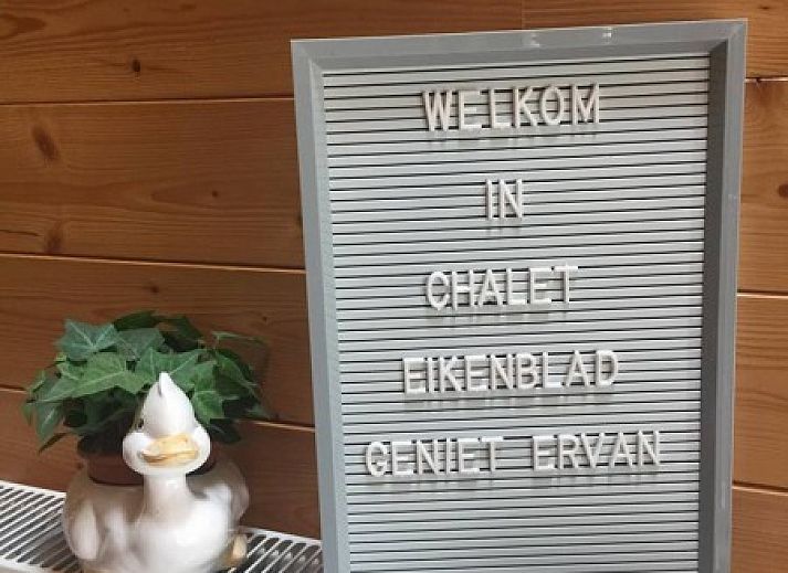 Informatiebord van Chalet Eikenblad, vakantiehuis in Durbuy, Ardennen, Belgi.