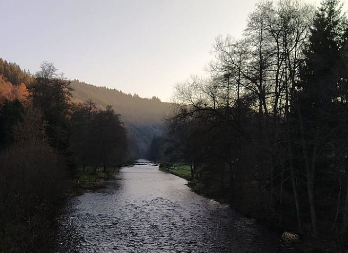 Comfortabele binnenruimte met zitgedeelte in Vakantiehuis in Bertogne, bed and breakfast in de Ardennen, Belgie.