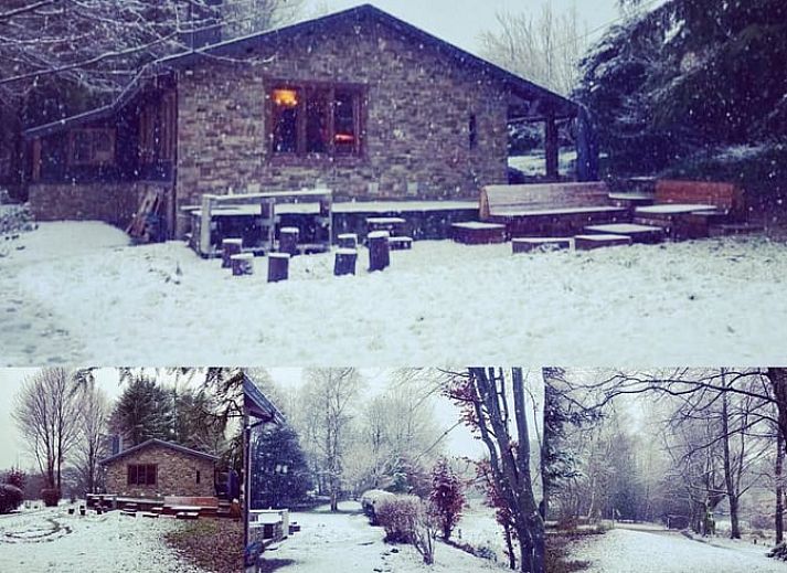 Rugged all-terrain vehicle next to Holiday home in Our, Ardennes, Belgium, ideal for adventurers.