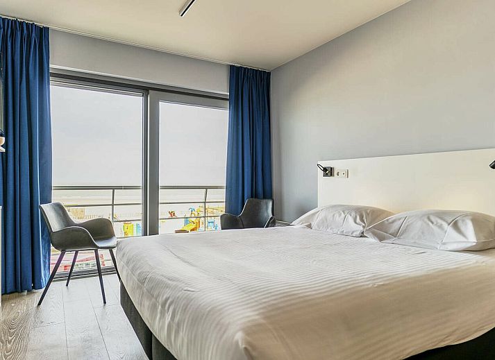 Geniet van het panoramische uitzicht op zee vanaf het terras van Studio met zeezicht | 2p in Blankenberge, Belgische kust, vakantieverblijf.