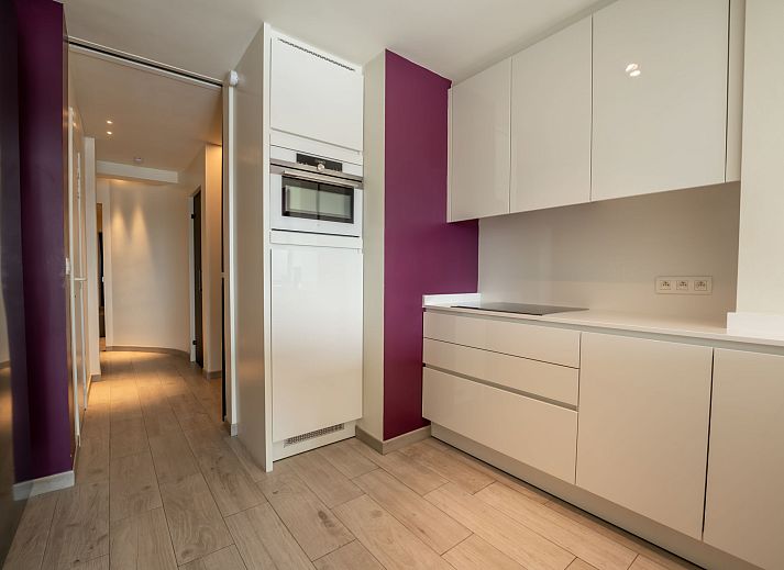 Stylish interior of Apartment Bella II overlooking the harbor in Blankenberge, Belgian coast, modern vacation accommodation.