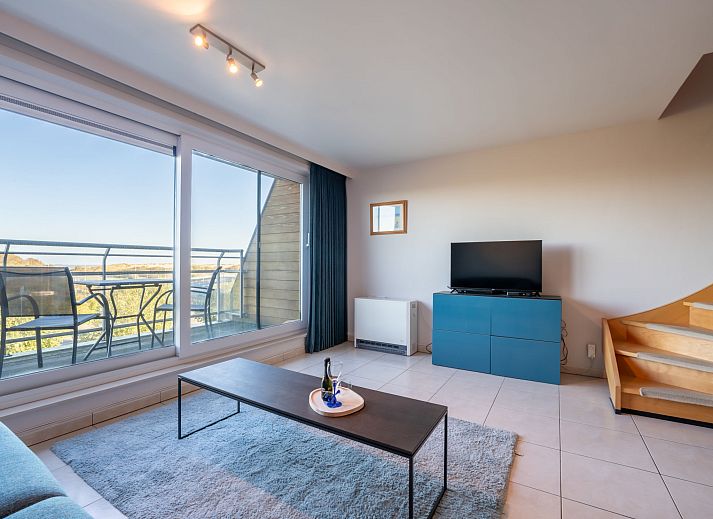Enjoy the view from the balcony of Apartment Marebelle in Bredene on the Belgian coast, an ideal vacation home.