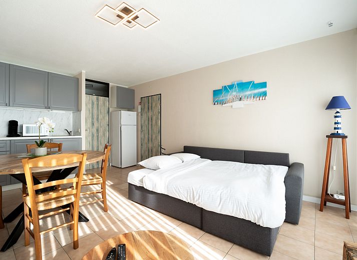 Enjoy the view from the balcony of Apartment Astrid 62/101 in Bredene, Belgian coast, ideal for a relaxing vacation.