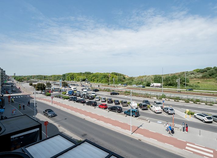 Enjoy the view from the balcony of Apartment Lautrec 304 in Bredene, Belgian coast, a comfortable vacation home.