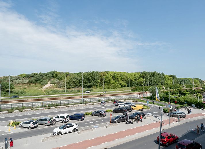 Enjoy the view from the balcony of Apartment Lautrec 304 in Bredene, Belgian coast, a comfortable vacation home.
