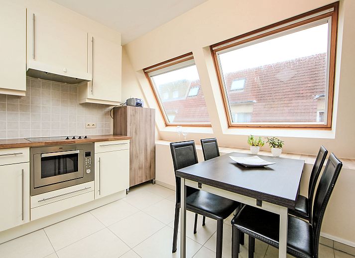 Cozy living room in Apartment Residentie Havenhuys, Bredene, Belgian coast, with modern interior and spacious terrace.