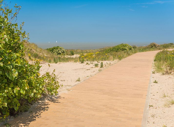 Enjoy the view from the balcony of Apartment Residence Calista 213 on the Belgian coast in Bredene.