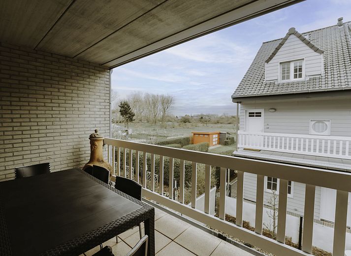 Enjoy the view from the terrace of Apartment De Paddock, located on the Belgian coast in Bredene.