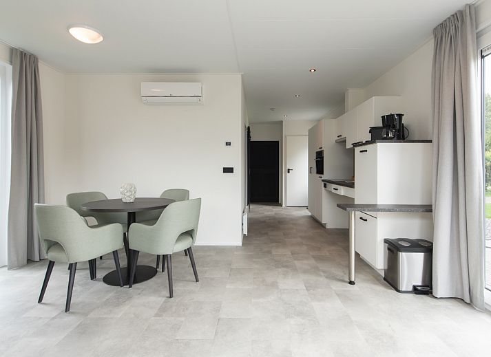 Plattegrond van Access Lodge, een moderne vakantiewoning met airco in Westende, Belgische kust, geschikt voor vier personen.