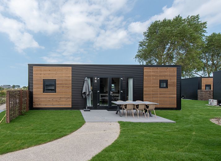 Wood Lodge voor 6 personen in Nieuwpoort, Belgische kust. Moderne vakantiewoning met terras en airco, ideaal voor een ontspannen verblijf.